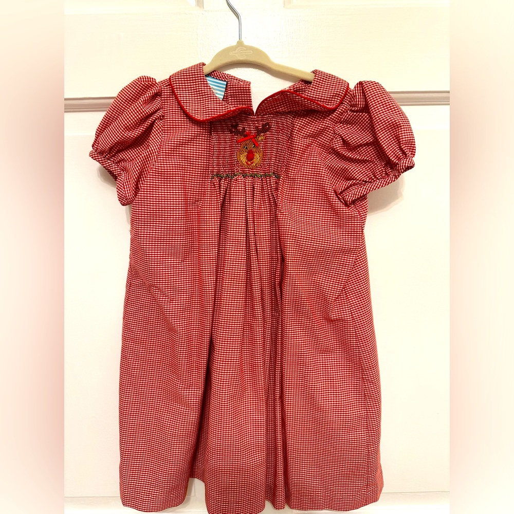 EUC Southern Sunshine Smocked Christmas Dress